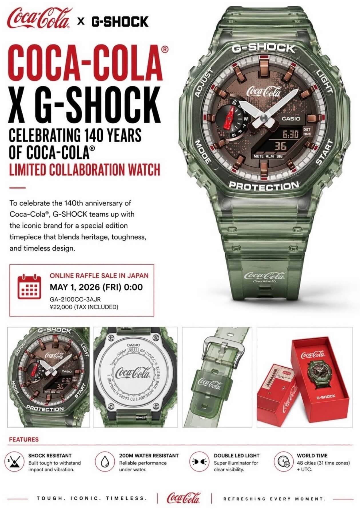 G Shock Coca Cola watch Collaboration Celebrating 140 Years