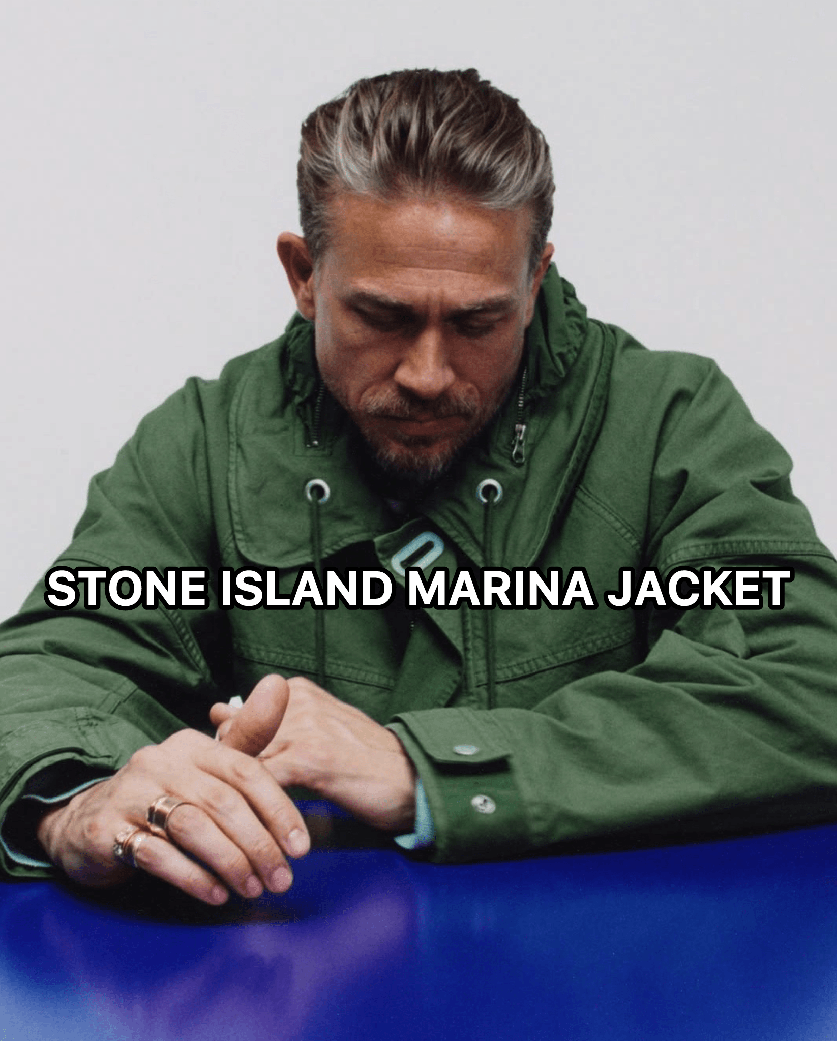 Stone Island Charlie Hunnam campaign Marina jacket