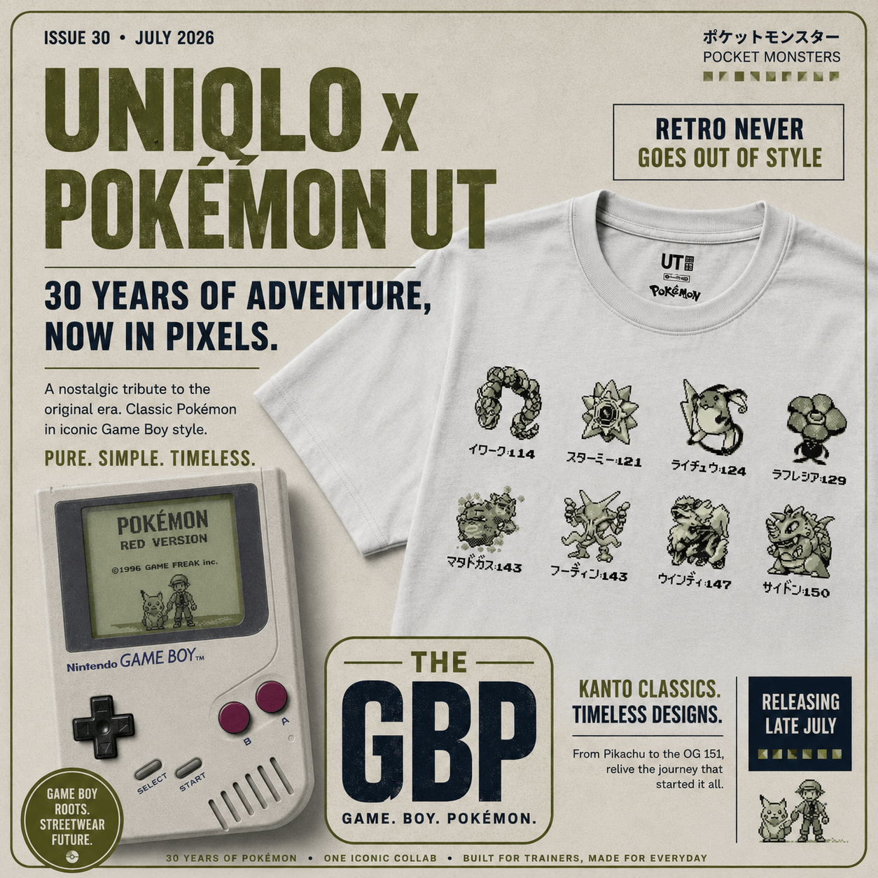 UNIQLO x Pokémon UT Collection Brings Back Game Boy Nostalgia