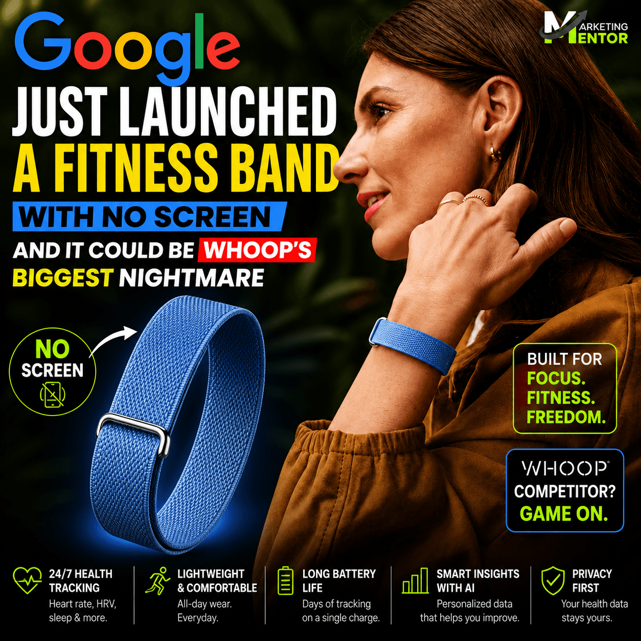 Google Fitness Band WHOOP Competitor