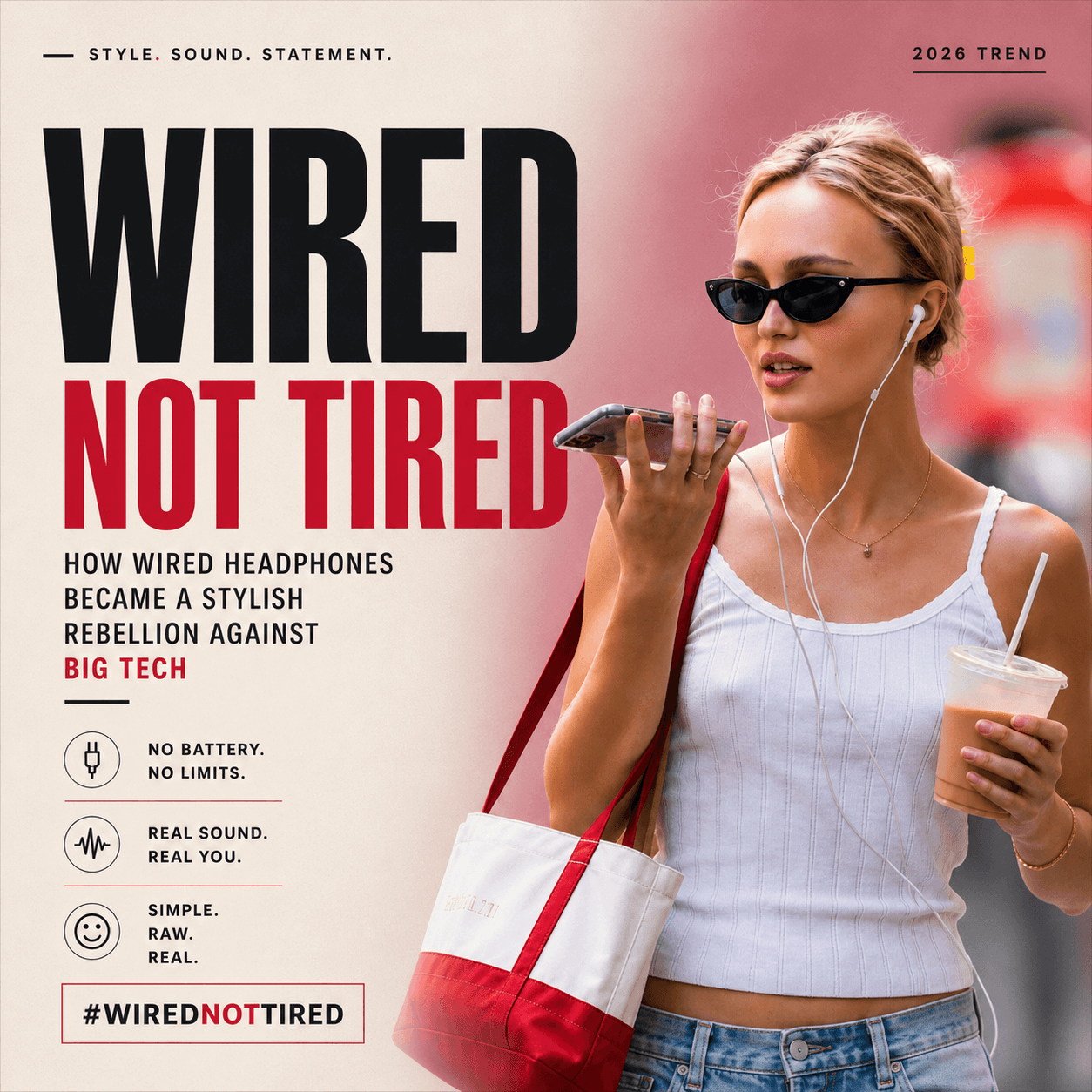 Wired headphones trend in fashion accessories