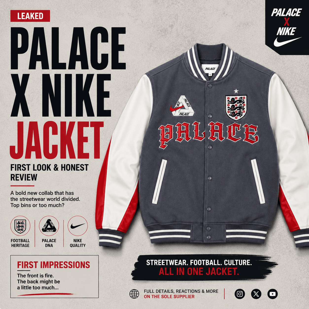 Palace x Nike Jacket Leak Has Streetwear Split