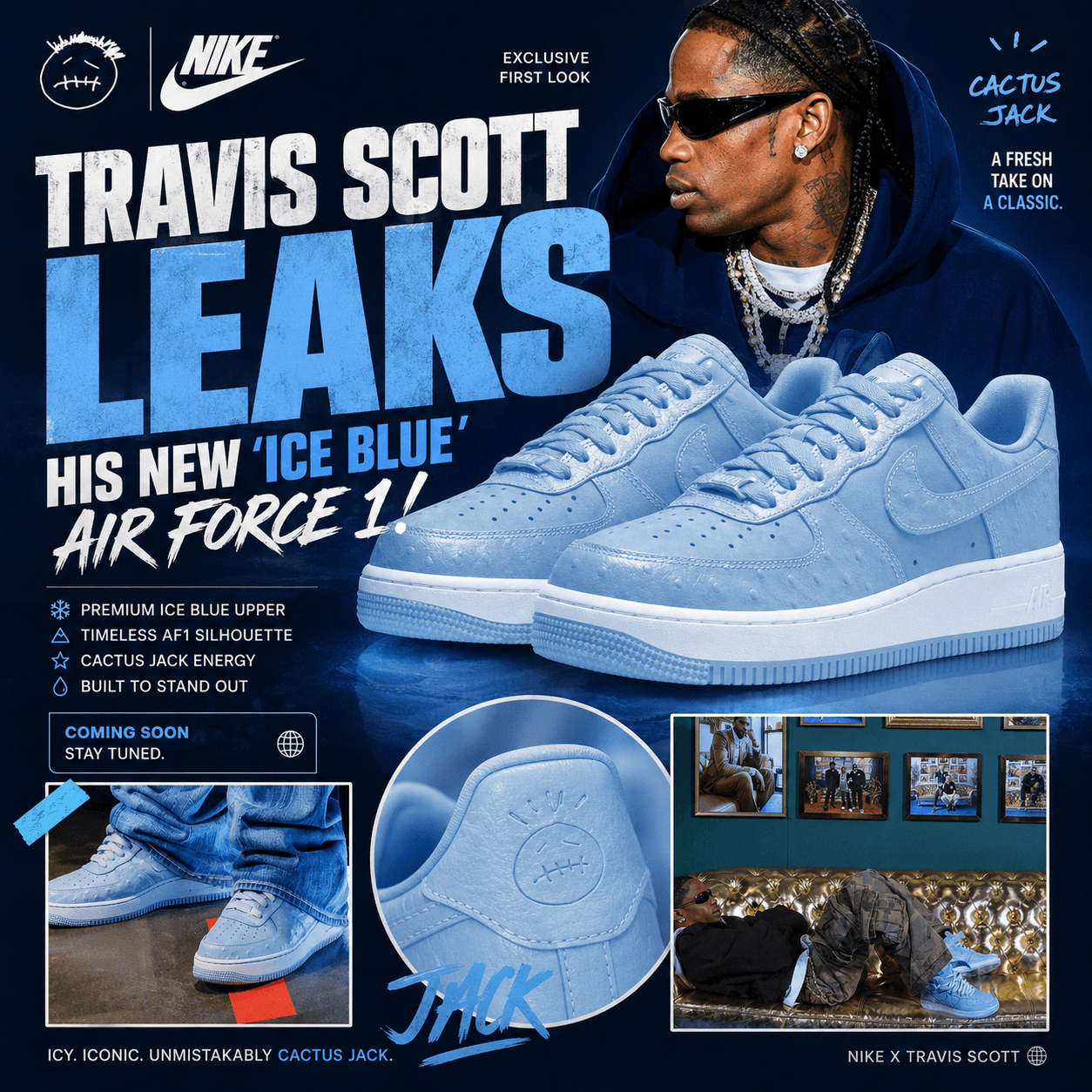 Travis Scott Ice Blue Air Force 1 release 2026 