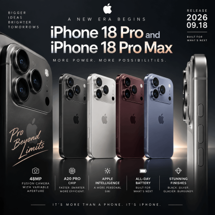 Apple iPhone 18 Pro & iPhone 18 Pro Max Release Date Camera & New Features