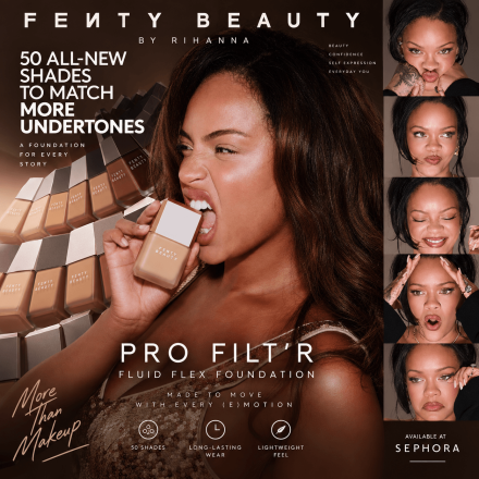 Fenty Beauty Pro Filt’r Fluid Flex Foundation: 50 Shades & Long-Lasting Wear