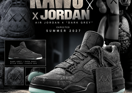 KAWS x Air Jordan 4 “Dark Grey” Expected Summer 2027